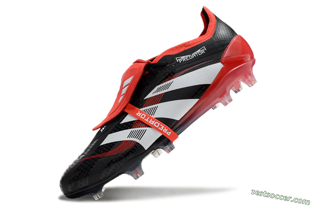 Adidas Predator Elite Foldover Tongue FG Low-Tops Soccer Cleats - Black/White/Red 5