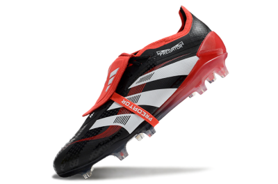 Adidas Predator Elite Foldover Tongue FG Low-Tops Soccer Cleats - Black/White/Red