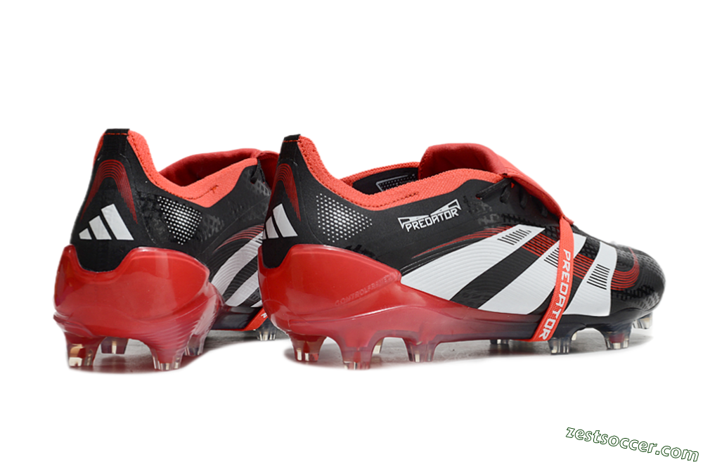 Adidas Predator Elite Foldover Tongue FG Low-Tops Soccer Cleats - Black/White/Red 6