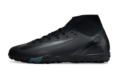 Nike Air Zoom Mercurial Superfly 10 Elite TF High-Tops Soccer Shoes - Black/Green/Silver