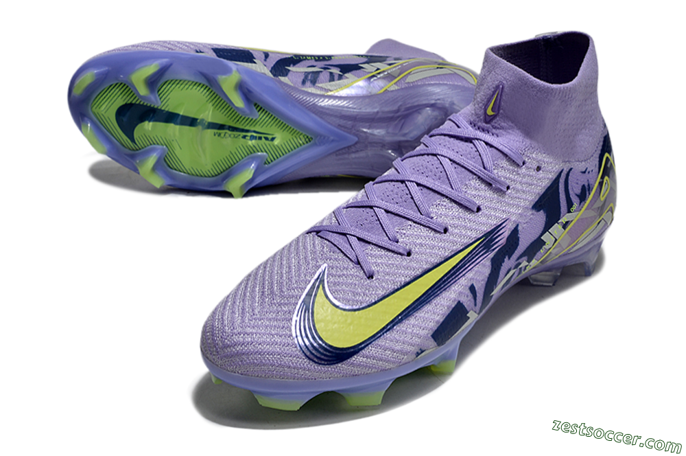 Nike Air Zoom Mercurial Superfly 10 Elite FG High-Tops Soccer Cleats - Purple/Yellow/White 3