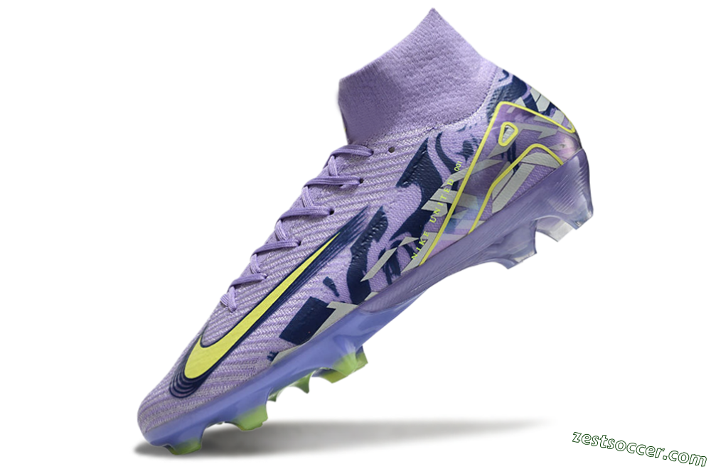 Nike Air Zoom Mercurial Superfly 10 Elite FG High-Tops Soccer Cleats - Purple/Yellow/White 0