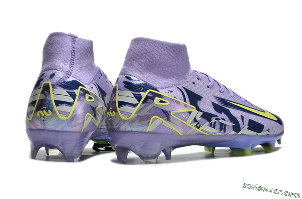 Nike Air Zoom Mercurial Superfly 10 Elite FG High-Tops Soccer Cleats - Purple/Yellow/White 1