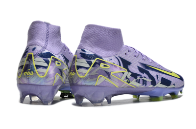 Nike Air Zoom Mercurial Superfly 10 Elite FG High-Tops Soccer Cleats - Purple/Yellow/White