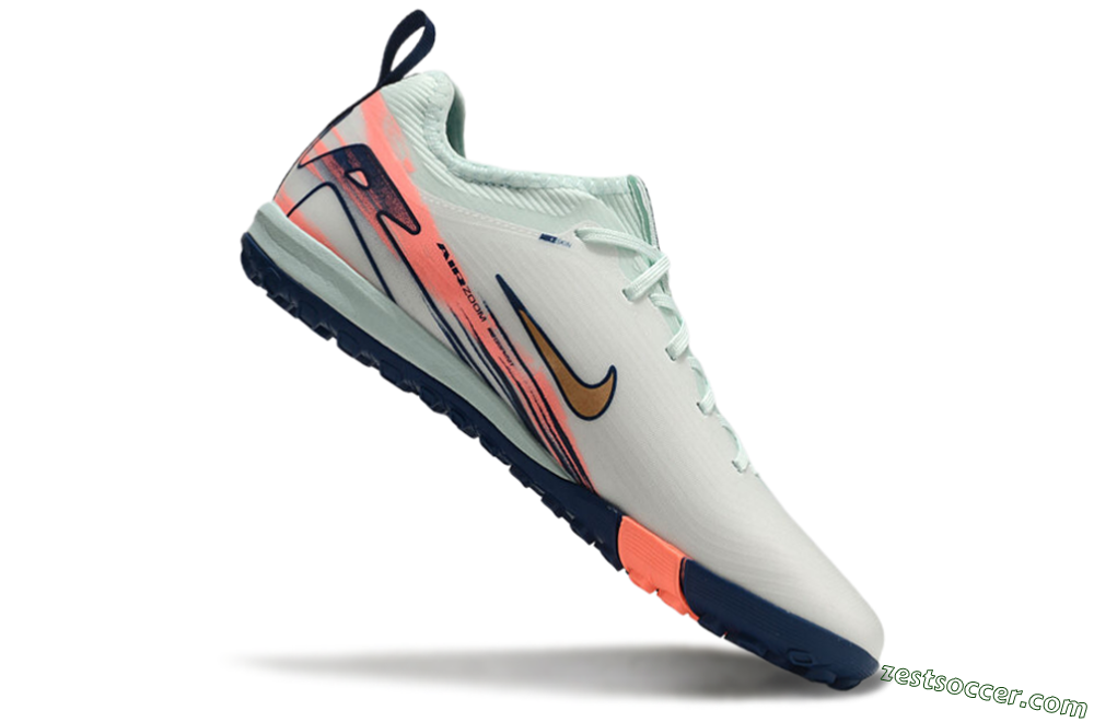 Nike Air Zoom Mercurial Vapor 16 Pro TF Low-Tops Soccer Shoes - Jade/Gold/Pink 5