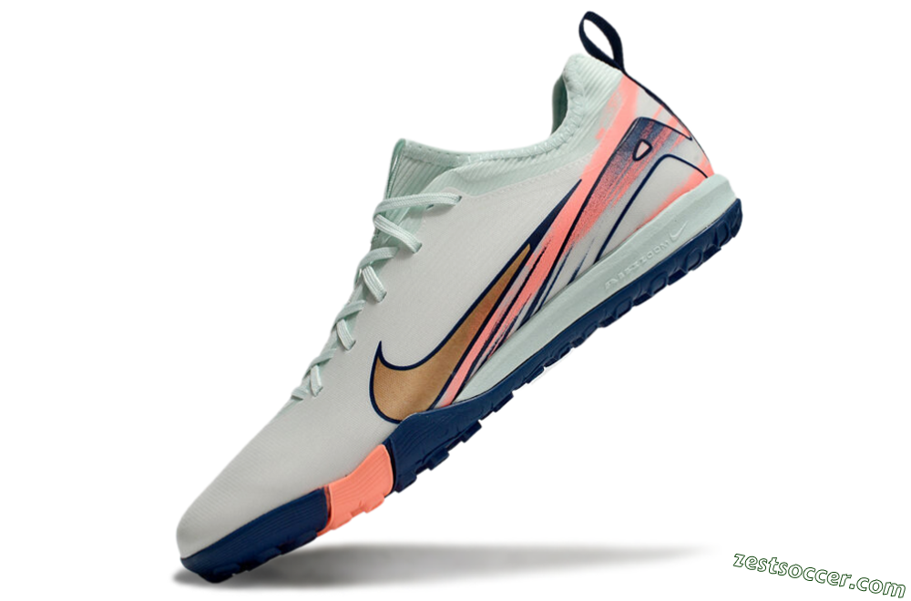 Nike Air Zoom Mercurial Vapor 16 Pro TF Low-Tops Soccer Shoes - Jade/Gold/Pink 6
