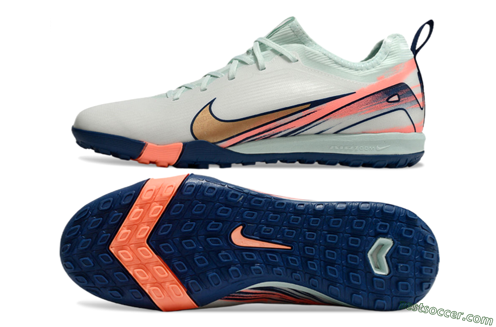 Nike Air Zoom Mercurial Vapor 16 Pro TF Low-Tops Soccer Shoes - Jade/Gold/Pink 1