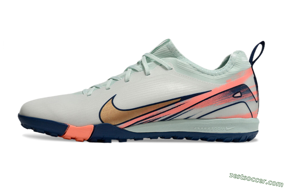 Nike Air Zoom Mercurial Vapor 16 Pro TF Low-Tops Soccer Shoes - Jade/Gold/Pink 2