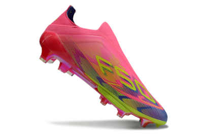 Adidas F50+ Elite Lightstrike Pro Laceless FG Low-Tops Soccer Cleats - Pink/Blue/Yellow