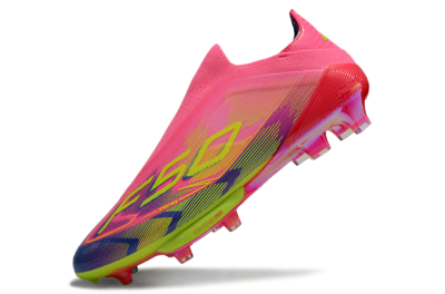 Adidas F50+ Elite Lightstrike Pro Laceless FG Low-Tops Soccer Cleats - Pink/Blue/Yellow