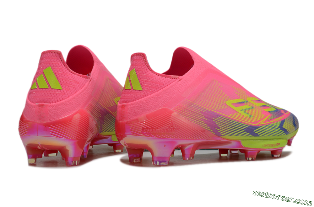 Adidas F50+ Elite Lightstrike Pro Laceless FG Low-Tops Soccer Cleats - Pink/Blue/Yellow 6