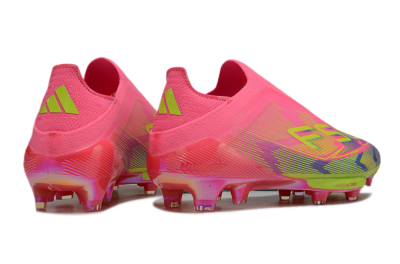 Adidas F50+ Elite Lightstrike Pro Laceless FG Low-Tops Soccer Cleats - Pink/Blue/Yellow