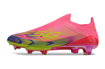 Adidas F50+ Elite Lightstrike Pro Laceless FG Low-Tops Soccer Cleats - Pink/Blue/Yellow