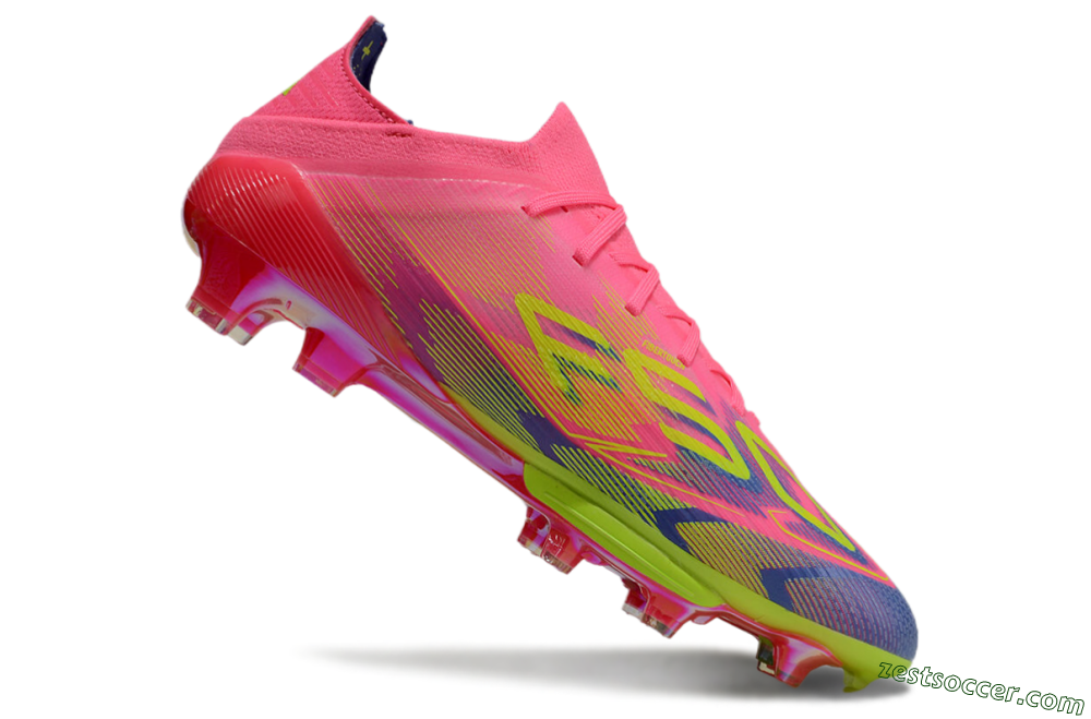 Adidas F50 Elite Lightstrike Pro FG Low-Tops Soccer Cleats - Pink/Blue/Yellow 4