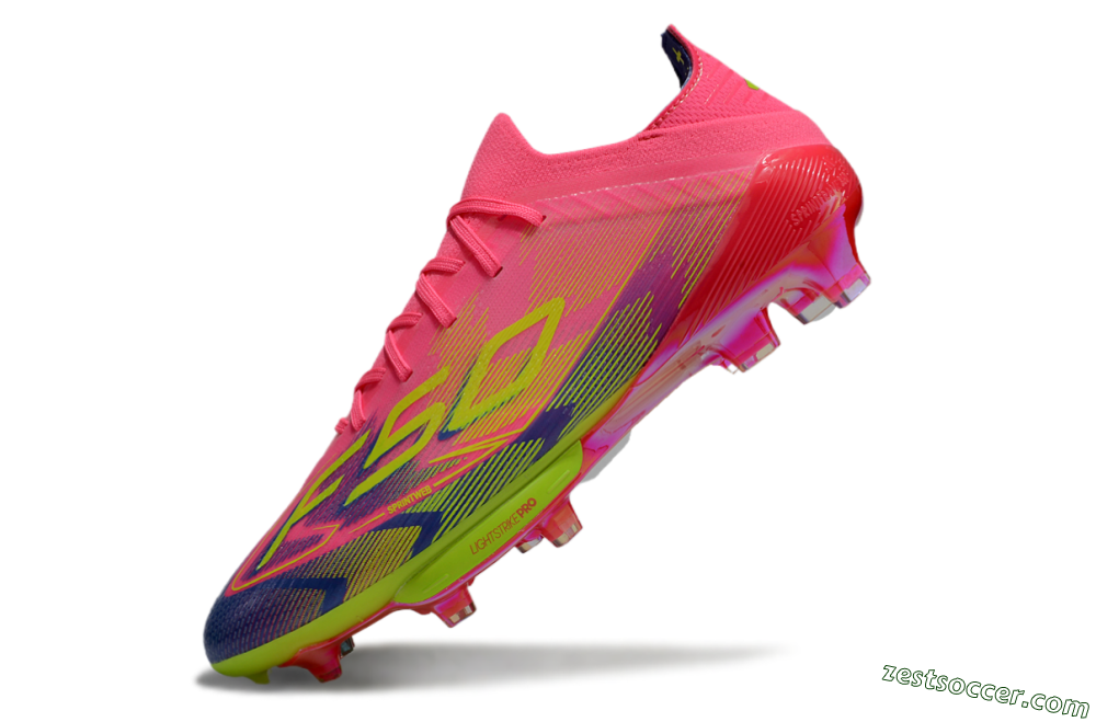 Adidas F50 Elite Lightstrike Pro FG Low-Tops Soccer Cleats - Pink/Blue/Yellow 5