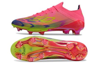 Adidas F50 Elite Lightstrike Pro FG Low-Tops Soccer Cleats - Pink/Blue/Yellow