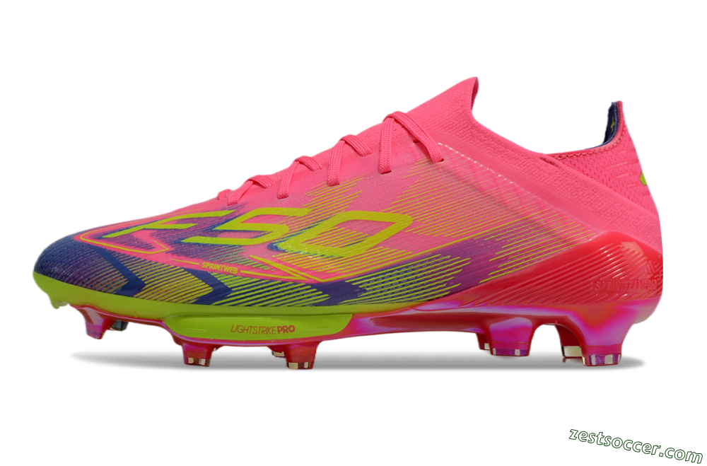 Adidas F50 Elite Lightstrike Pro FG Low-Tops Soccer Cleats - Pink/Blue/Yellow 2