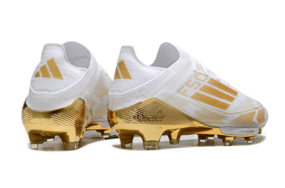 Adidas F50+ Elite Lightstrike Pro FG Low-Tops Soccer Cleats - White/Gold