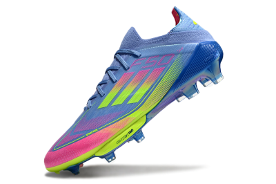Adidas F50+ Elite Lightstrike Pro FG Low-Tops Soccer Cleats - Blue/Pink/Yellow