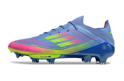 Adidas F50+ Elite Lightstrike Pro FG Low-Tops Soccer Cleats - Blue/Pink/Yellow