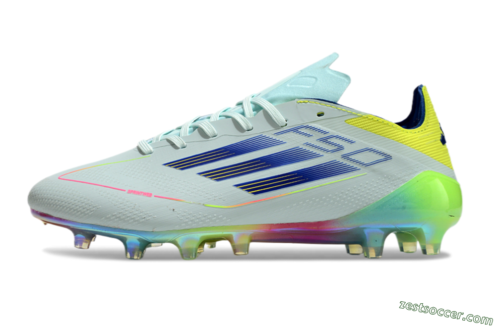 Adidas F50 Elite AG Low-Tops Soccer Cleats - Jade/Blue/Yellow 2