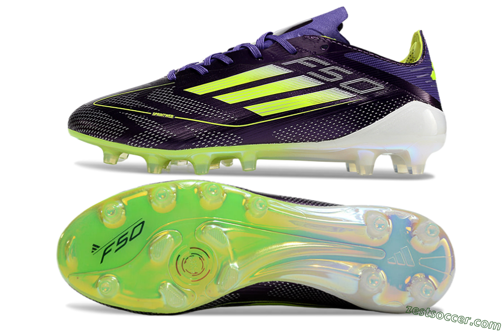 Adidas F50 Elite AG Low-Tops Soccer Cleats - Purple/Yellow/White 1