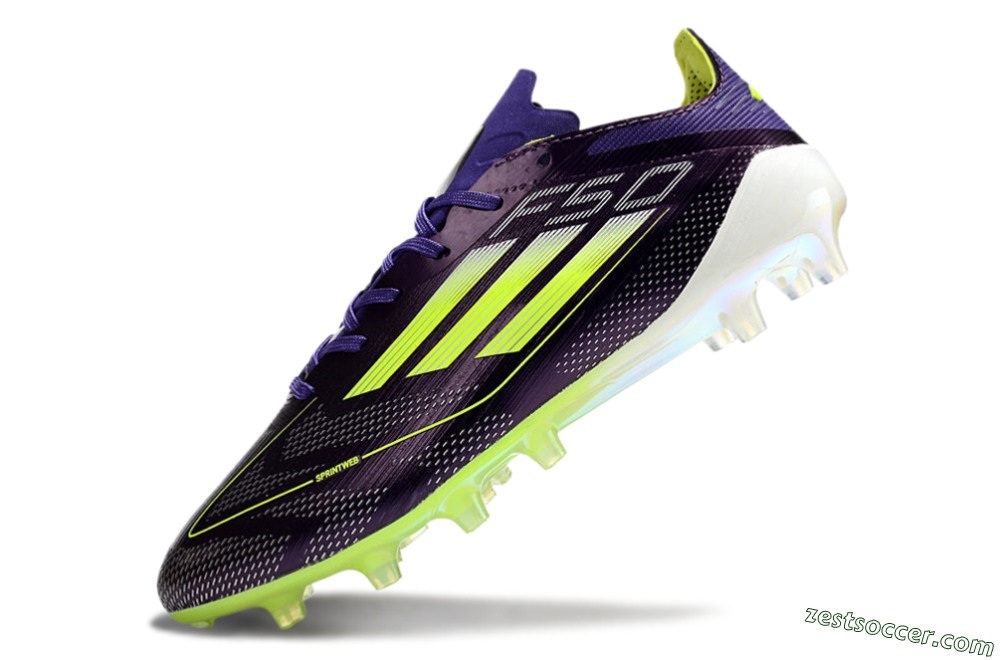 Adidas F50 Elite AG Low-Tops Soccer Cleats - Purple/Yellow/White 5