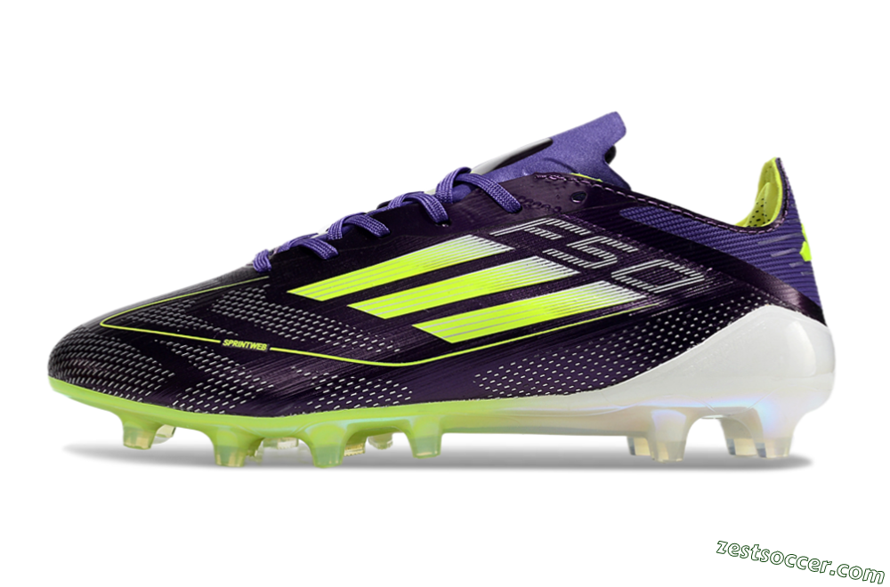 Adidas F50 Elite AG Low-Tops Soccer Cleats - Purple/Yellow/White 2