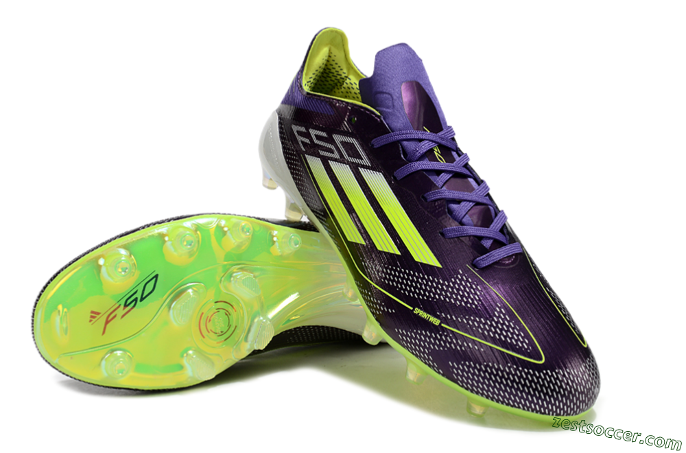 Adidas F50 Elite AG Low-Tops Soccer Cleats - Purple/Yellow/White 3
