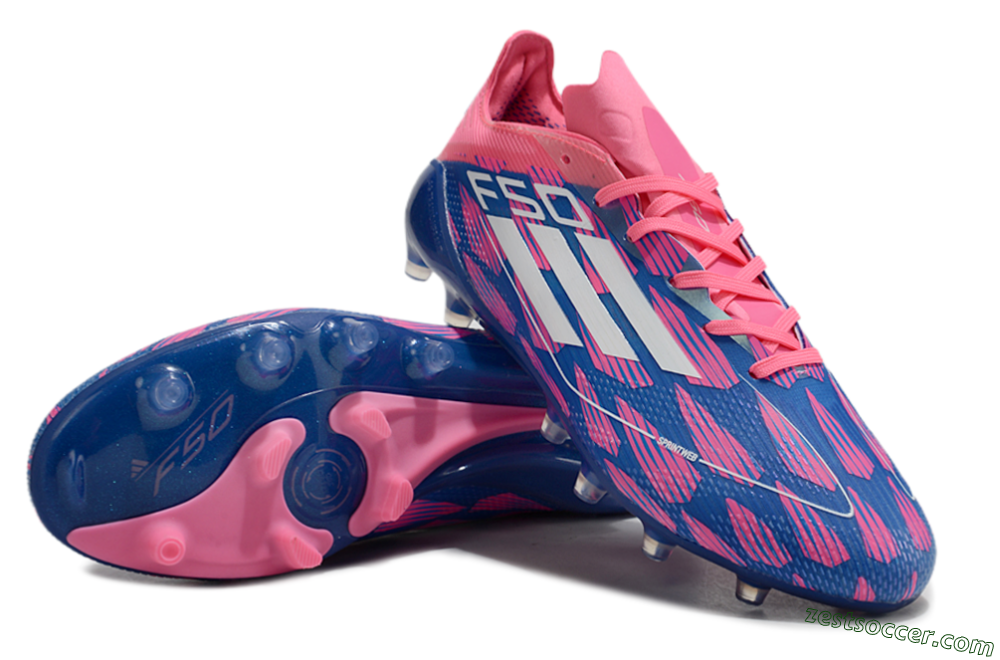 Adidas F50 Elite AG Low-Tops Soccer Cleats - Blue/Pink/White 3