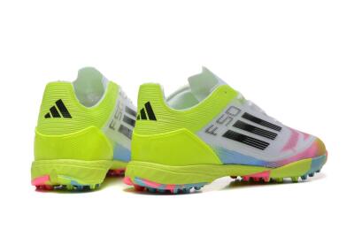 Adidas F50 Pro TF Low-Tops Soccer Shoes - White/Pink/Black/Yellow