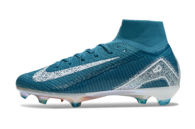 Nike Air Zoom Mercurial Superfly 10 Elite FG High-Tops Soccer Cleats - Blue/White/Gold