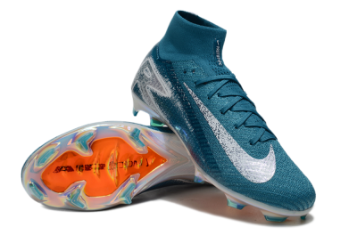 Nike Air Zoom Mercurial Superfly 10 Elite FG High-Tops Soccer Cleats - Blue/White/Gold