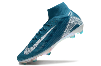 Nike Air Zoom Mercurial Superfly 10 Elite FG High-Tops Soccer Cleats - Blue/White/Gold