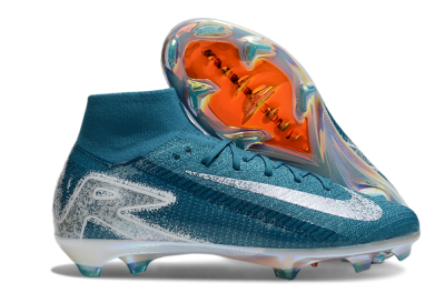 Nike Air Zoom Mercurial Superfly 10 Elite FG High-Tops Soccer Cleats - Blue/White/Gold