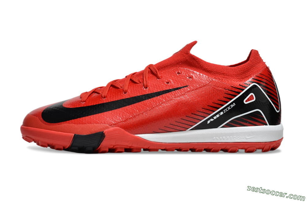 Nike Air Zoom Mercurial Vapor 16 Elite TF Low-Tops Soccer Shoes - Red/Black/White 2