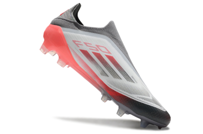 Adidas F50 Elite Laceless FG Low-Tops Soccer Cleats - White/Silver/Red