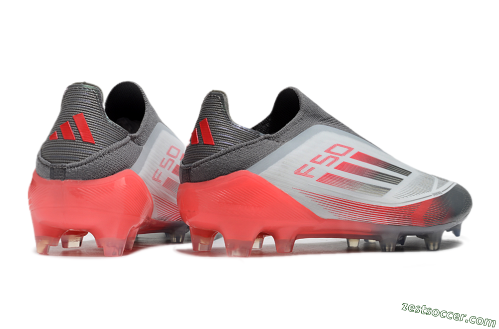 Adidas F50 Elite Laceless FG Low-Tops Soccer Cleats - White/Silver/Red 6