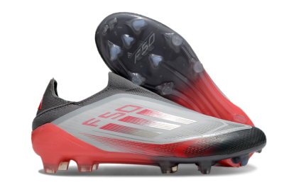 Adidas F50 Elite Laceless FG Low-Tops Soccer Cleats - White/Silver/Red