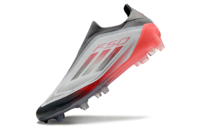 Adidas F50 Elite Laceless FG Low-Tops Soccer Cleats - White/Silver/Red