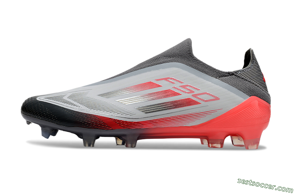 Adidas F50 Elite Laceless FG Low-Tops Soccer Cleats - White/Silver/Red 2