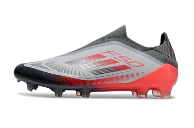Adidas F50 Elite Laceless FG Low-Tops Soccer Cleats - White/Silver/Red