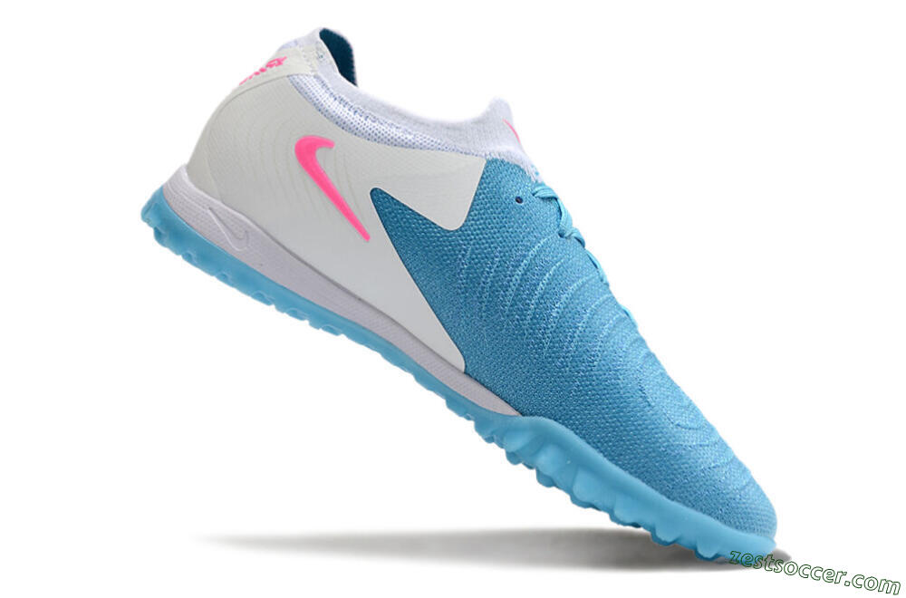 Nike Phantom GX 2 Elite TF Low-Tops Soccer Shoes - Blue/White/Pink 4