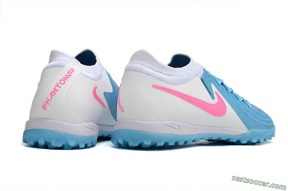 Nike Phantom GX 2 Elite TF Low-Tops Soccer Shoes - Blue/White/Pink 6