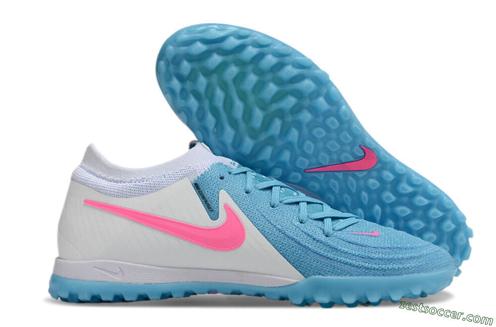Nike Phantom GX 2 Elite TF Low-Tops Soccer Shoes - Blue/White/Pink 0
