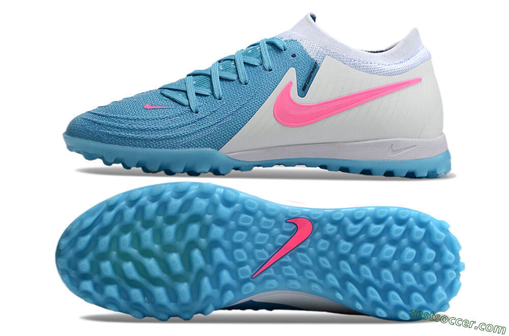 Nike Phantom GX 2 Elite TF Low-Tops Soccer Shoes - Blue/White/Pink 1