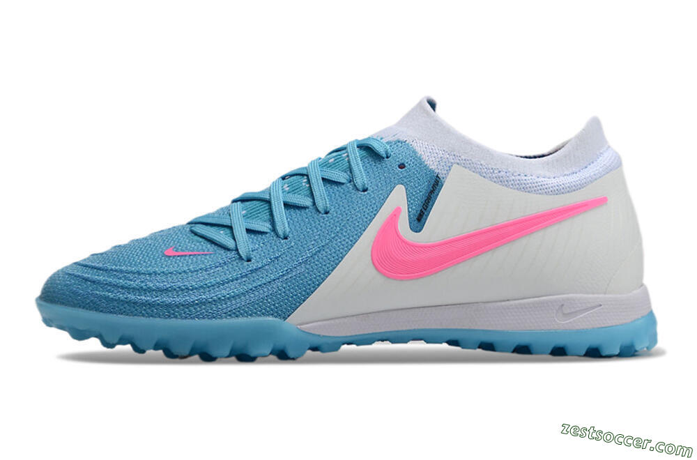 Nike Phantom GX 2 Elite TF Low-Tops Soccer Shoes - Blue/White/Pink 2