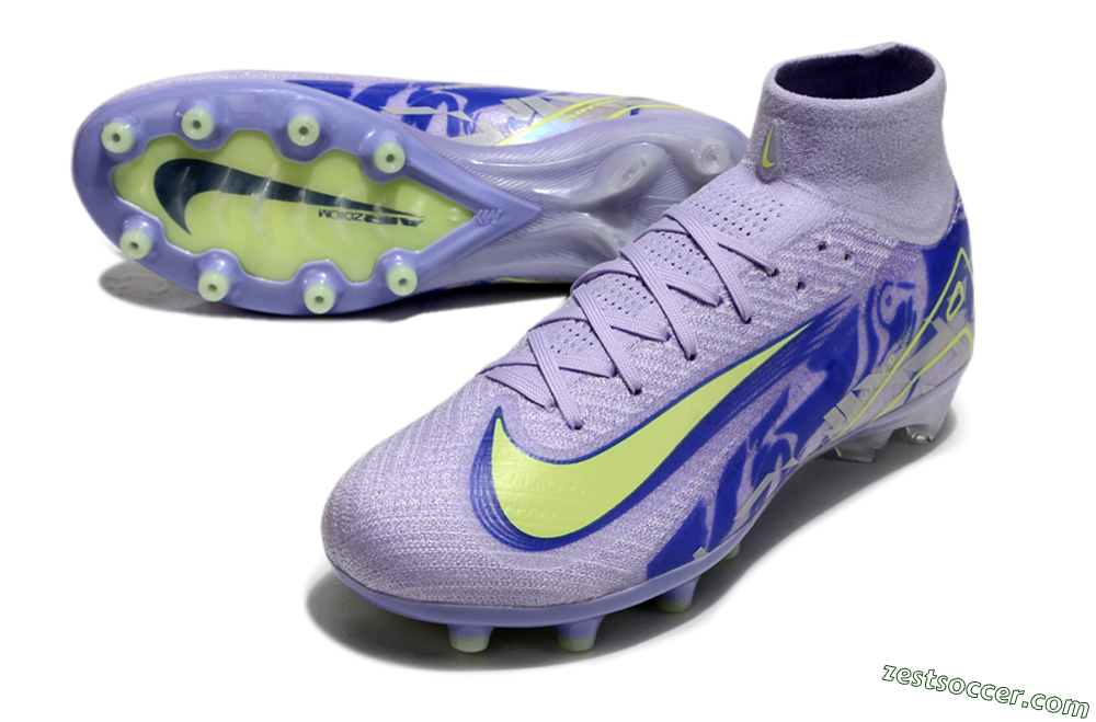 Nike Air Zoom Mercurial Superfly 10 Elite AG High-Tops Soccer Cleats - Purple/Yellow/Blue 3