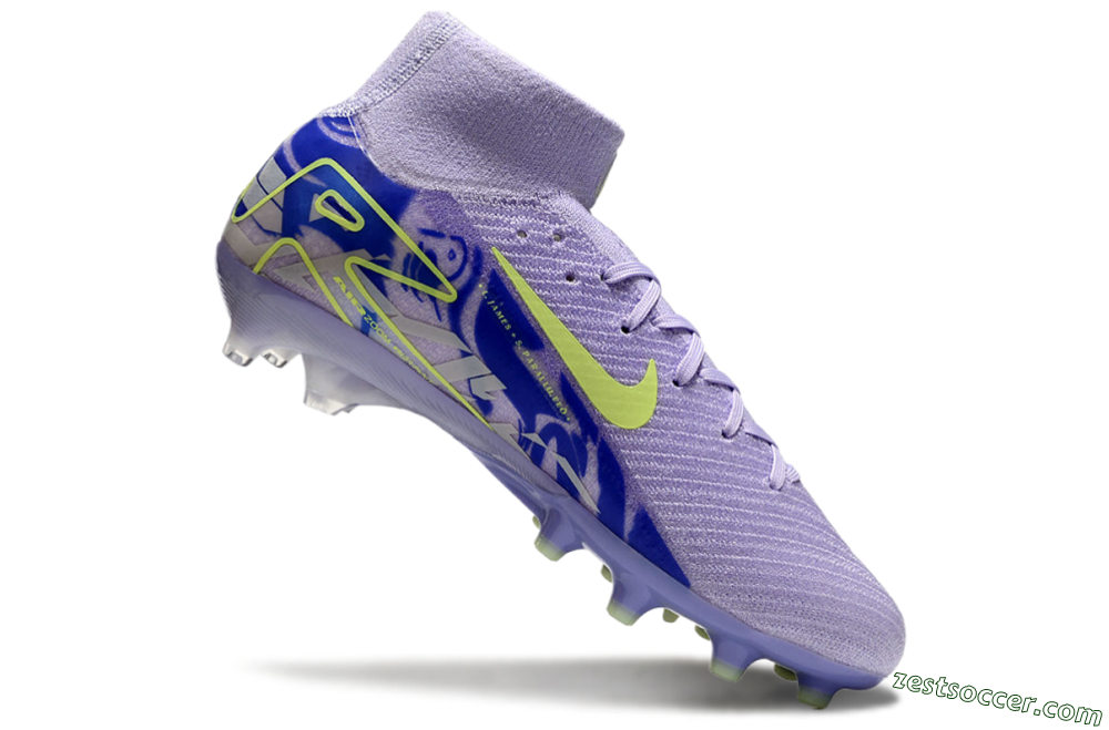 Nike Air Zoom Mercurial Superfly 10 Elite AG High-Tops Soccer Cleats - Purple/Yellow/Blue 4