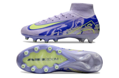 Nike Air Zoom Mercurial Superfly 10 Elite AG High-Tops Soccer Cleats - Purple/Yellow/Blue